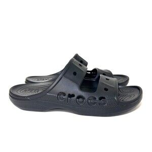 Crocs Men's size 11 Baya Two Strap Slide Sandals Iconic Comfort  Shoes Black